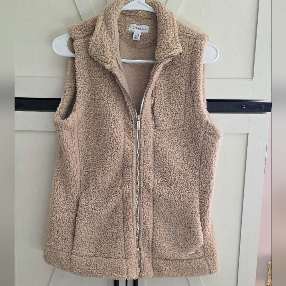 Calvin Klein Beige Sherpa Vest